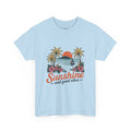 Sunshine and Good Vibes Graphic T-Shirt | Tropical Beach Tee | Summer Vacation Shirt